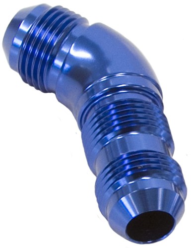 45° Full Flow AN Bulkhead -12AN - Blue Finish