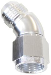 45° Full Flow Female/Male Flare Swivel -6AN - Silver Finish