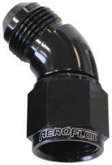 45° Full Flow Female/Male Flare Swivel -20AN - Black Finish