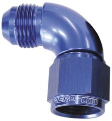 90° Full Flow Female/Male Flare Swivel -6AN - Blue Finish