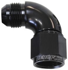 90° Full Flow Female/Male Flare Swivel -20AN - Black Finish
