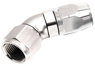 550 Series Cutter One-Piece Full Flow Swivel 45° Hose End -10AN - Silver Finish