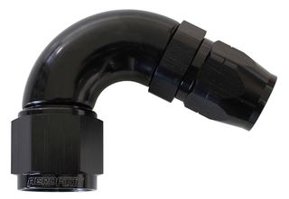 550 Series Cutter Style One Piece Swivel 120° Stepped Hose End -12AN to -16 Hose - Black Finish