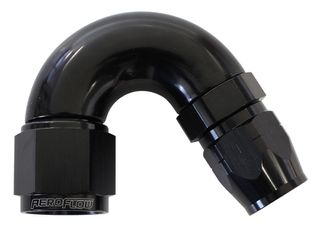 550 Series Cutter Style One Piece Swivel 150° Stepped Hose End -10AN to -12 Hose - Black Finish