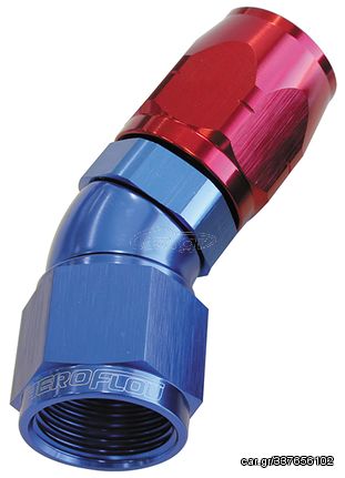 550 Series Cutter One-Piece Full Flow Swivel 30° Hose End -10AN - Blue/Red Finish