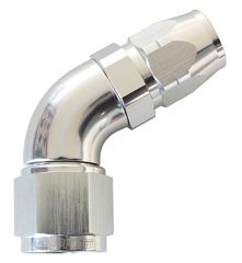 550 Series Cutter Style One Piece Swivel 60° Stepped Hose End -10AN to -12 Hose - Silver Finish