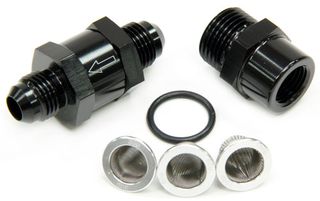 Inline Fuel and Oil Filter -8AN - Black Finish. Includes 30, 80 and 150 Micron Elements