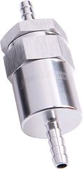 30 Micron Billet Fuel Filter 5/16" Barb - Silver Finish. 2"