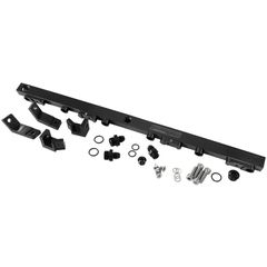 Ford BA-BF Barra 4.0L DOHC Billet EFI Fuel Rail - Black Suit 14mm Full Length Fuel Injectors, -8ORB Ports
