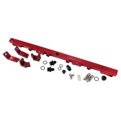 Ford BA-BF Barra 4.0L DOHC Billet EFI Fuel Rail - Red Suit 14mm Full Length Fuel Injectors, -8ORB Ports