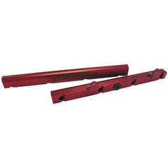 GM LS1 Billet EFI Fuel Rails - Red Suit 14mm Full Length Fuel Injectors, -8ORB Ports