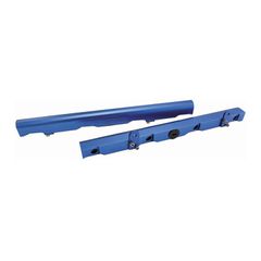 GM LS2, LS3 Billet EFI Fuel Rails - Blue Suit 14mm Short Length Fuel Injectors, -8ORB Ports