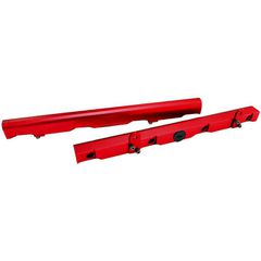 GM LS2, LS3 Billet EFI Fuel Rails - Red Suit 14mm Short Length Fuel Injectors, -8ORB Ports