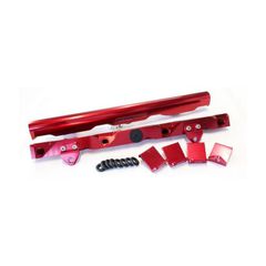 GM LS7 Billet EFI Fuel Rails - Red Suit 14mm Short Length and 3/4" Length Fuel Injectors, -8ORB Ports