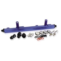 Nissan S13 SR20 Billet EFI Fuel Rail - Blue Suit 14mm Full Length Fuel Injectors, -8ORB Ports