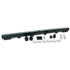 Nissan RB25 Billet EFI Fuel Rail - Black Suit 14mm 3/4" Length and Full Length Fuel Injectors, -8ORB Ports