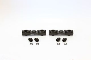 Subaru EJ20, EJ25 Side Feed Billet EFI Fuel Rails - Black Suit Standard Fuel Injectors, -8ORB Ports