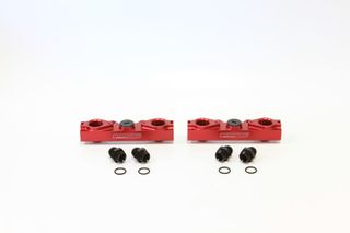 Subaru EJ20, EJ25 Side Feed Billet EFI Fuel Rails - Red Suit Standard Fuel Injectors, -8ORB Ports