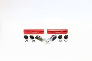 Subaru EJ20, EJ25 Top Feed Billet EFI Fuel Rails - Red Suit 14mm Full Length Fuel Injectors, -8ORB Ports
