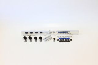 Toyota 2JZ Non-VVTI Billet EFI Fuel Rail - Polished Suit 14mm Full Length Fuel Injectors, -8ORB Ports