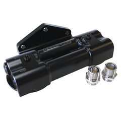 Dual Billet Remote Filter Head - Side Entry - 3/4" -16 Filter Thread with 2 x -8 Port Plugs Included