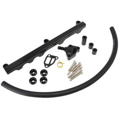 Nissan S14 and S15 SR20 Billet EFI Fuel Rail - Black Suit 14mm Short Length Fuel Injectors, -8ORB Ports
