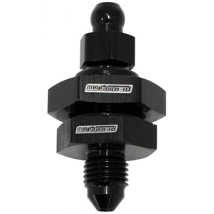 -3AN Bleed Nipple Bulkhead Fitting - Black Finish