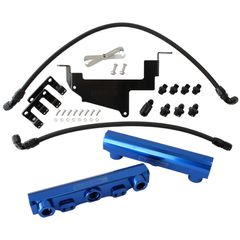 Subaru, Toyota, Scion FA20 Billet EFI Fuel Rail Kit - Blue Suit Standard Fuel Injectors, -8ORB Ports
