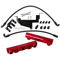 Subaru, Toyota, Scion FA20 Billet EFI Fuel Rail Kit - Red Suit Standard Fuel Injectors, -8ORB Ports