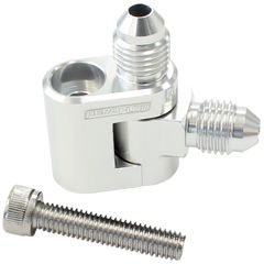 Dual Swivel Water Cross-Over Adapter - Silver - Suit GM LS Series Engines with 2 x -4AN Male Ends