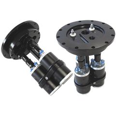 Billet Triple Fuel Pump Hanger - Black - Suits Aeroflow or Bosch style pumps, 8" cut-out required