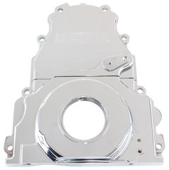 2-Piece Billet Aluminium Timing Cover - Chrome Finish - Suit GM LS Series