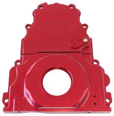 2-Piece Billet Aluminium Timing Cover - Red Finish - Suit GM LS Series