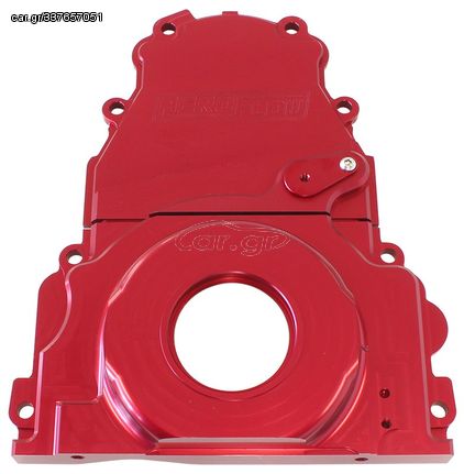 2-Piece Billet Aluminium Timing Cover - Red Finish - Suit GM LS Series