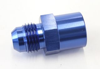 Metric Female O-Ring Seal to AN Adapter M14 x 1.5 to -6AN - Use with OEM Hard Lines, Blue finish