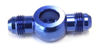 Alloy Double Ended AN Banjo - 12mm (1/2") to -6AN, Blue Finish