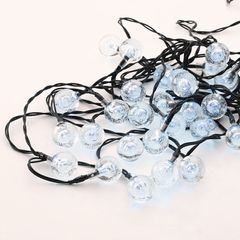 30 SOLAR LEDS λαμπάκια σε σειρά σε ψυχρό χρώμα φωτός με φ/β πάνελ & λειτουργία FLASH με μαύρο καλώδιο IP44 4.35m