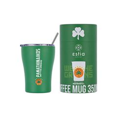 Estia 00-13257 Panathinaikos B.C. Coffee Mug Ποτήρι Θερμός με Καλαμάκι 350ml *