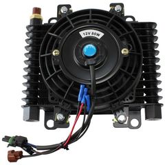 10 x 7-1/2" COMP TRANS COOLER WITH 120w FAN & SWITCH -10ORB Aeroflow - AF 72-6003