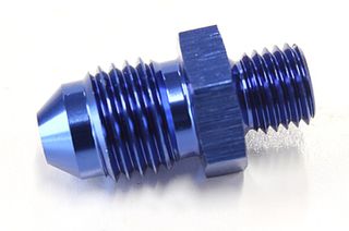 Metric to Male Flare Adapter M8 x 1.0mm to -4AN - Blue Finish