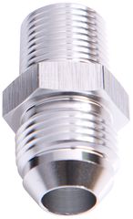 NPT to Straight Male Flare Adapter 1/4" to -3AN - Silver Finish