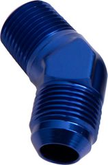 45° NPT to Male Flare Adapter 3/8" to -10AN - Blue Finish