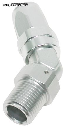 Male NPT Taper Swivel 45° Hose End 1/2" to -8AN - Silver Finish