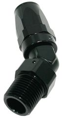 Male NPT Taper Swivel 45° Hose End 1/2" to -12AN - Black Finish