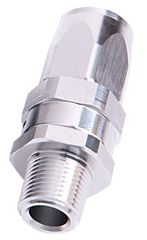 Male NPT Taper Swivel Straight Hose End 3/8" to -10AN - Silver Finish