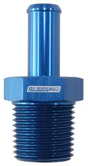 Male NPT to Straight AN Hose Barb - 1/2" NPT to -8 100/450 series Hose, Blue Finish