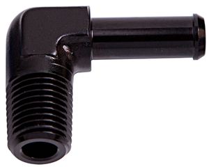 Male NPT to Barb 90° Adapter 3/8" to 5/8" - Black Finish