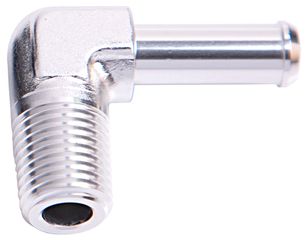 Male NPT to Barb 90° Adapter 1/2" to 3/8" - Silver Finish