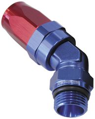 ORB Taper Swivel 45° Hose End -12 ORB to -10AN - Blue/Red Finish