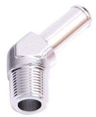 45° 1/8" Male NPT to 3/16" Barb - Silver Finish